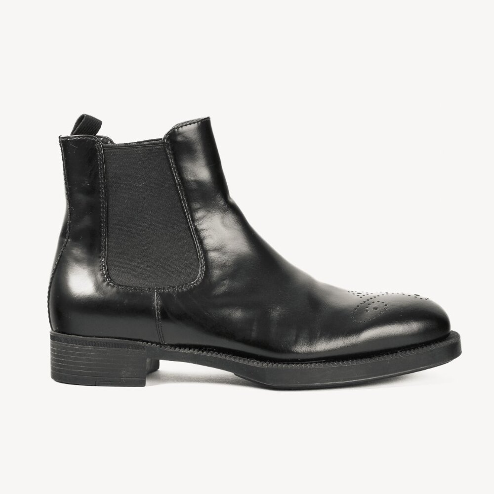 Prada Black Brogue Chelsea Boots